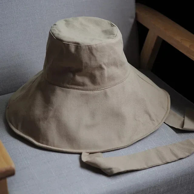 Tie Bucket Hat Foldable UV Cotton Sun Hat