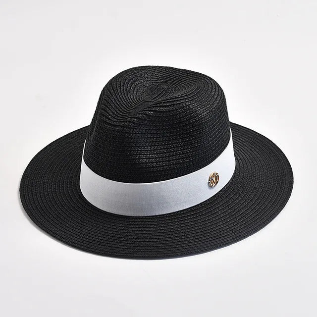 Straw Hats Panama Ribbon Decoration Elegant Luxury Cowboy Hat