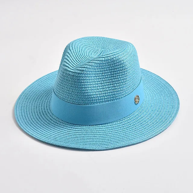 Straw Hats Panama Ribbon Decoration Elegant Luxury Cowboy Hat