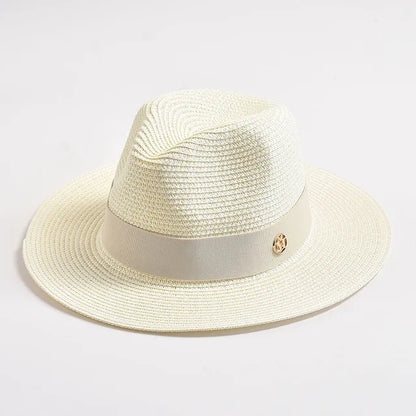 Straw Hats Panama Ribbon Decoration Elegant Luxury Cowboy Hat