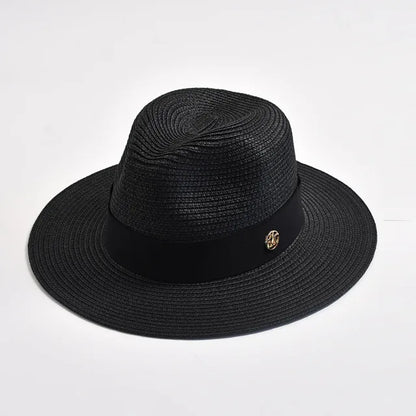 Straw Hats Panama Ribbon Decoration Elegant Luxury Cowboy Hat