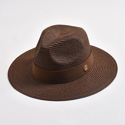 Straw Hats Panama Ribbon Decoration Elegant Luxury Cowboy Hat