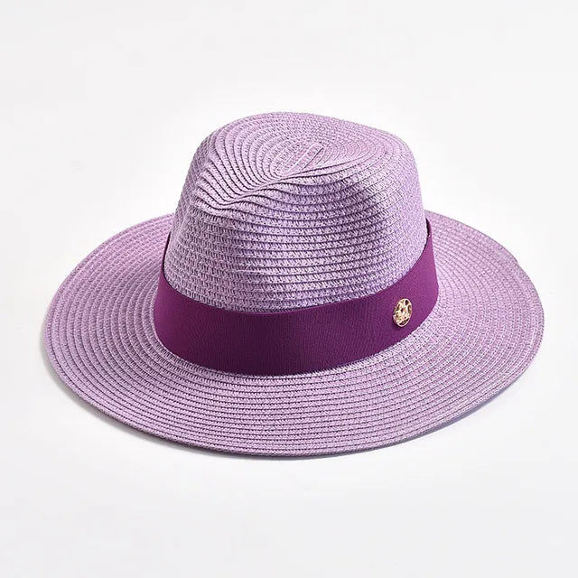 Straw Hats Panama Ribbon Decoration Elegant Luxury Cowboy Hat