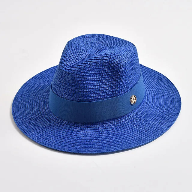 Straw Hats Panama Ribbon Decoration Elegant Luxury Cowboy Hat