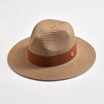 Straw Hats Panama Ribbon Decoration Elegant Luxury Cowboy Hat