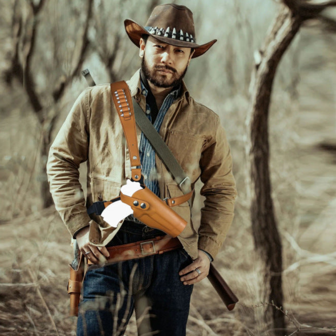 Premium cowboy leather chest holster