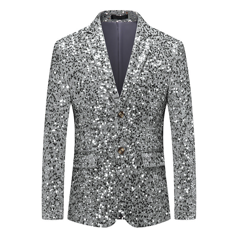 Gray Sequin Men Blazer Tuxedo Jackets