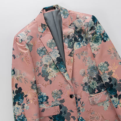 Garden Print Men Blazer Tuxedo Jackets