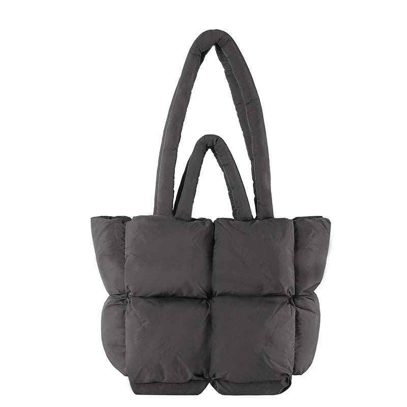 Puffer Tote Bag - Black