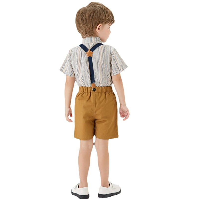 Formal Baby Boys Shirt Suspender Pants 3 Piece Set