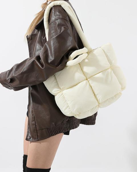 Puffer Tote Bag - Cream