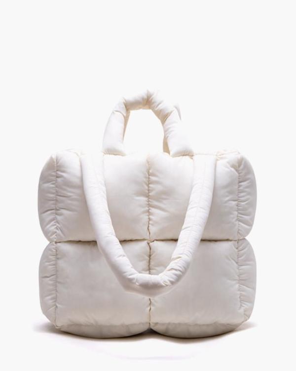 Puffer Tote Bag - Cream