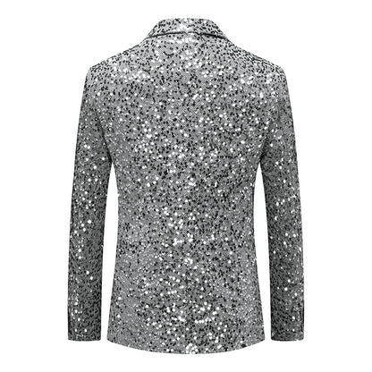 Gray Sequin Men Blazer Tuxedo Jackets