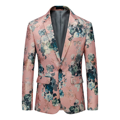 Garden Print Men Blazer Tuxedo Jackets