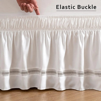 Wrap Around Ruffles Bed Skirt with Adjustable Belts