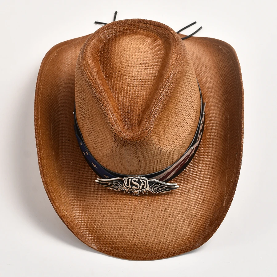 Vintage Straw Western Cowboy Hat Panama