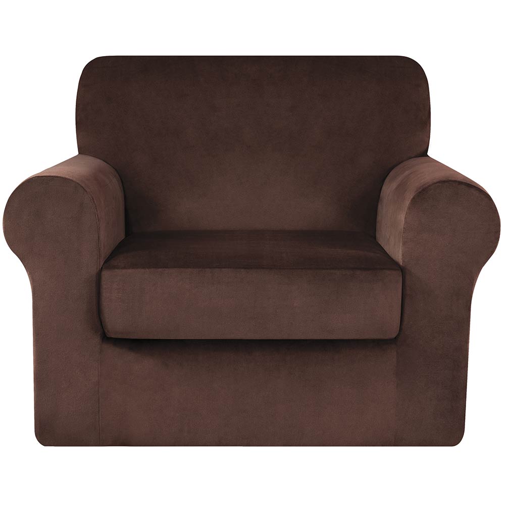 Velvet Plush Stretch Sofa Cover Includes Separate Seat Covers