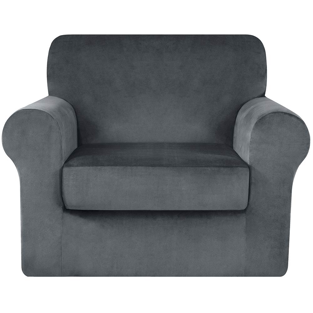 Velvet Plush Stretch Sofa Cover Includes Separate Seat Covers