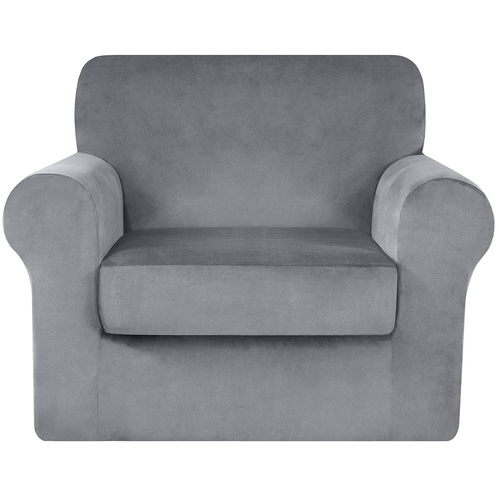 Velvet Plush Stretch Sofa Cover Includes Separate Seat Covers