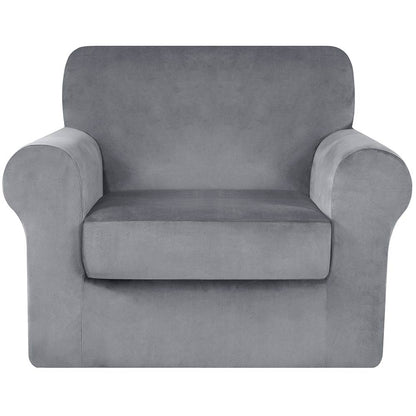 Velvet Plush Stretch Sofa Cover Includes Separate Seat Covers