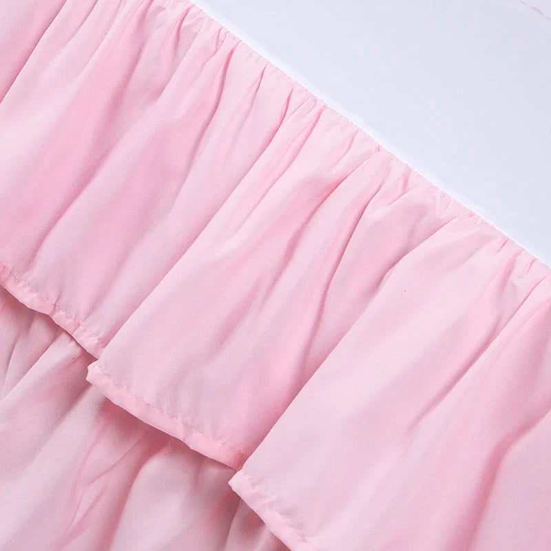 Two Layers Rufflled Bed Skirt