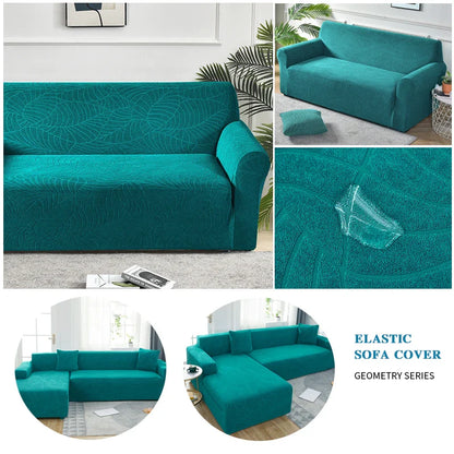 Water Resistant Sofa Slipcover Jacquard Leaf Pattern Sofa Covers for Living Room Thick Fabric Furniture Protector 1/2/3/4 Seats