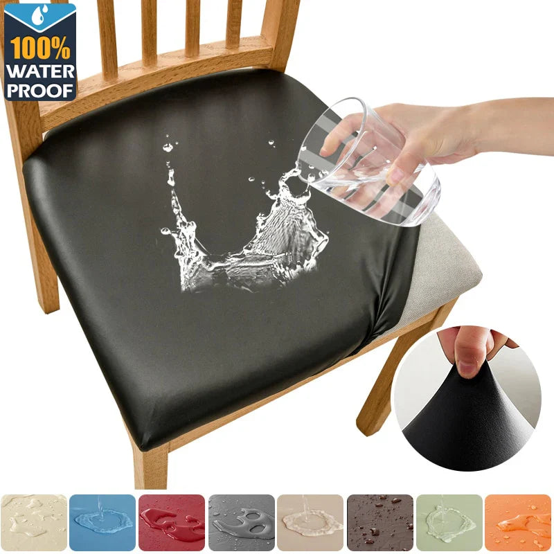 Waterproof Chair Cover PU Leather Seat Cover Chair Seat Cushion Covers