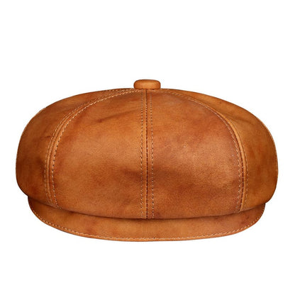 Wembley Genuine Leather Newsboy Cap