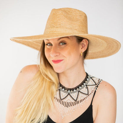 Western Wide Brim Palm Leaf Straw Hat