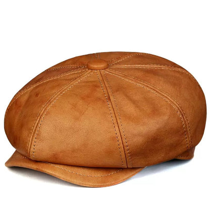 Wembley Genuine Leather Newsboy Cap