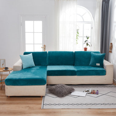 Velvet Sectional Couch Cover Stretchable Cushion Cover