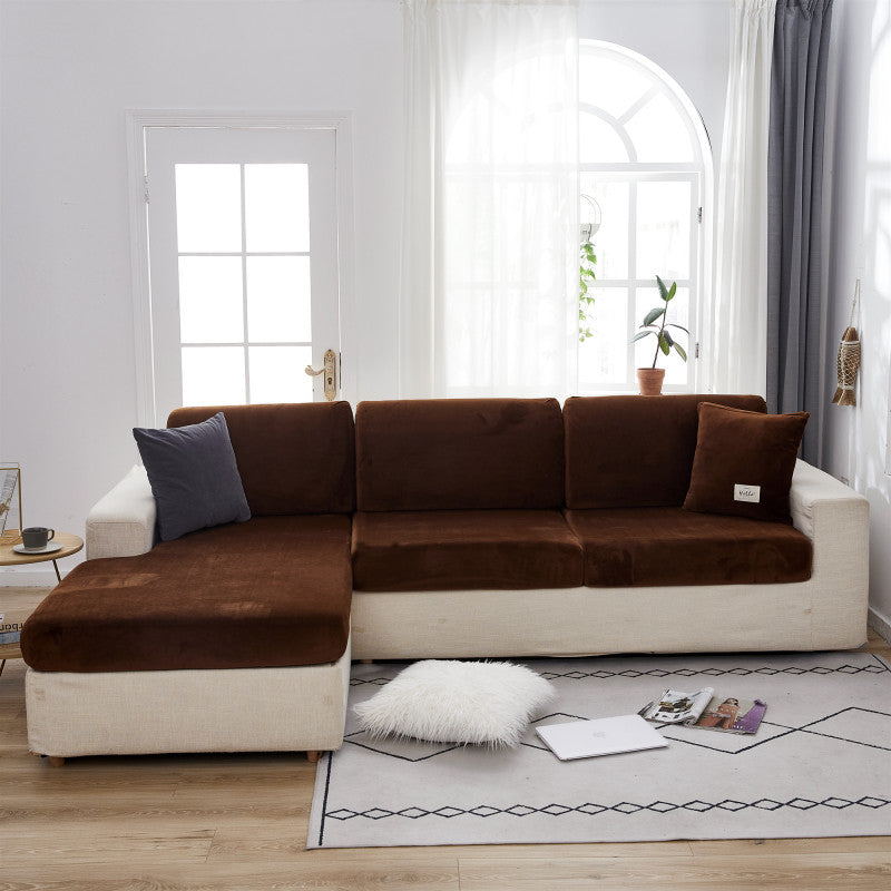 Velvet Sectional Couch Cover Stretchable Cushion Cover