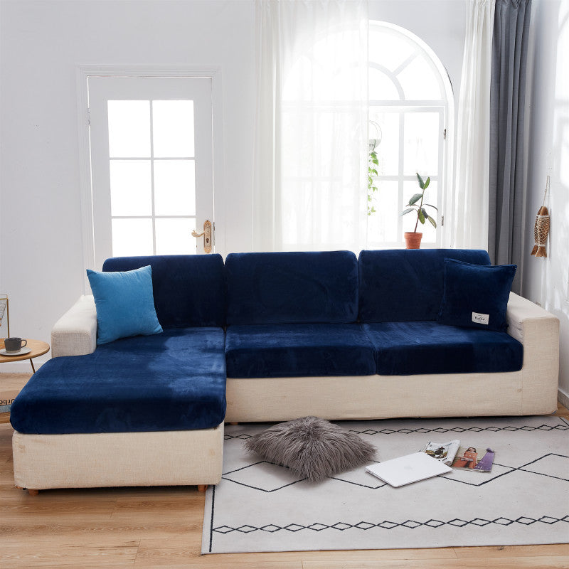 Velvet Sectional Couch Cover Stretchable Cushion Cover