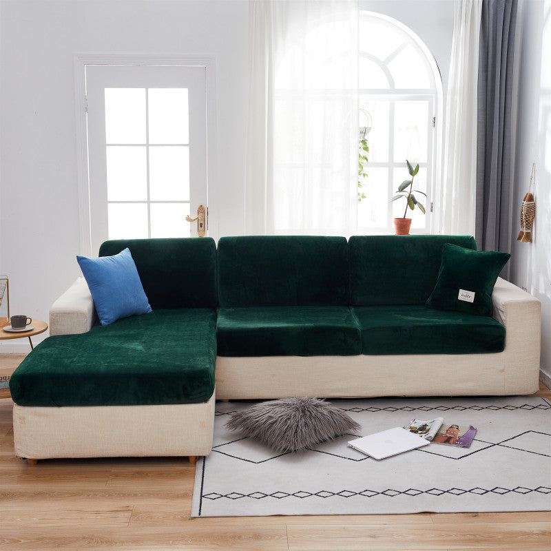 Velvet Sectional Couch Cover Stretchable Cushion Cover