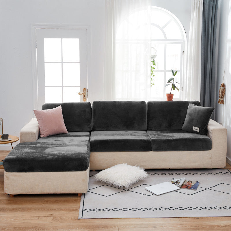 Velvet Sectional Couch Cover Stretchable Cushion Cover