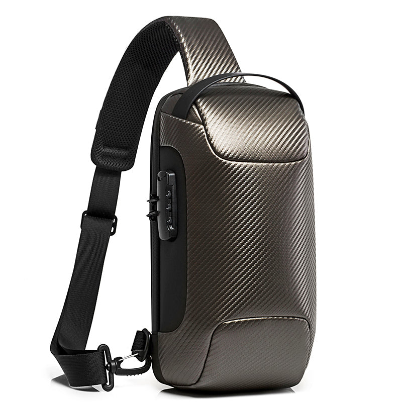 Sling Backpack Anti-Theft Carbon Fiber Messenger Bag