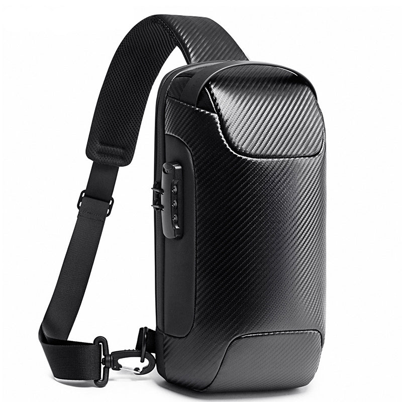 Sling Backpack Anti-Theft Carbon Fiber Messenger Bag