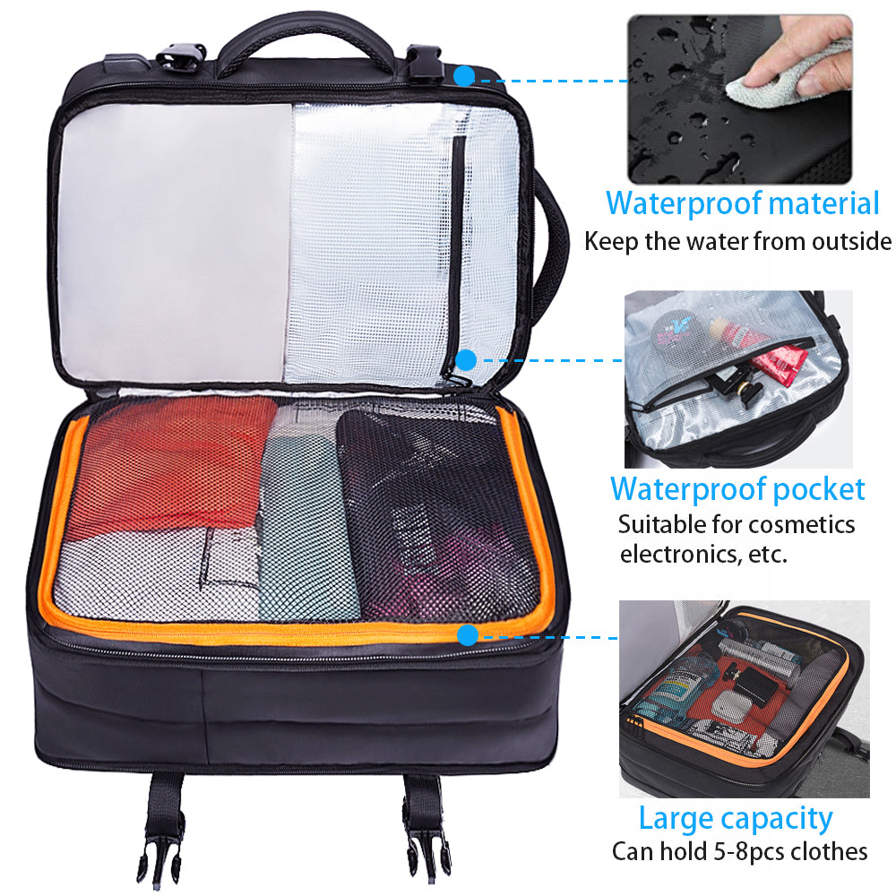 Business Trip Travel Waterproof Extension Pack Flight Approved Carry On Backpack